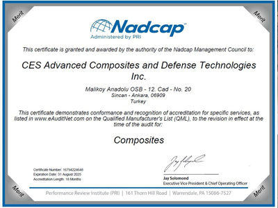 CES Successfully Passes Its Annual NADCAP-Composites Audit