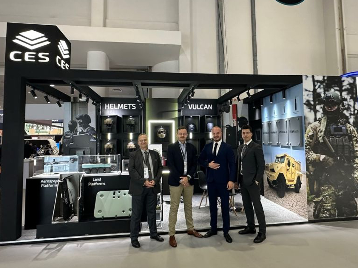 The team at the CES stand at IDEX 2025
