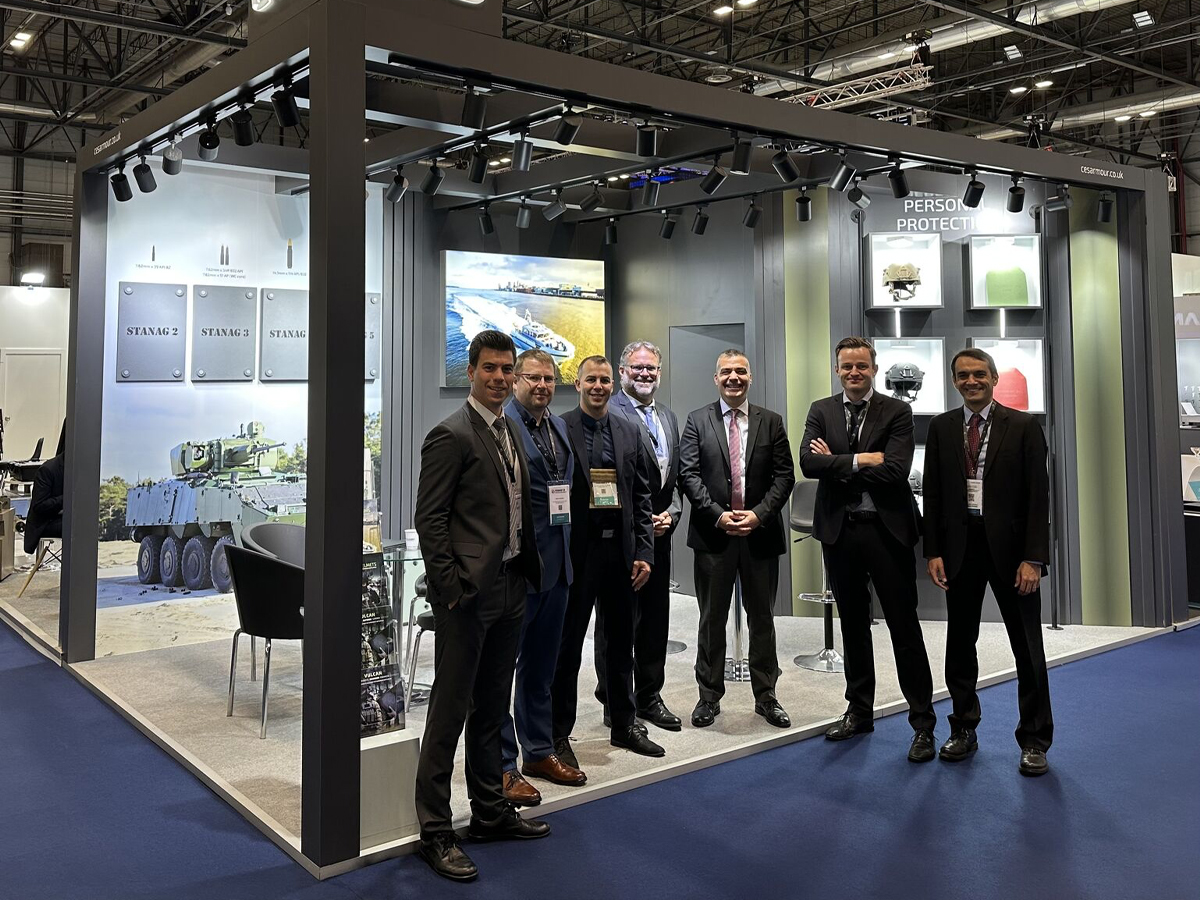 The team at the CES stand at FEINDEF 2025