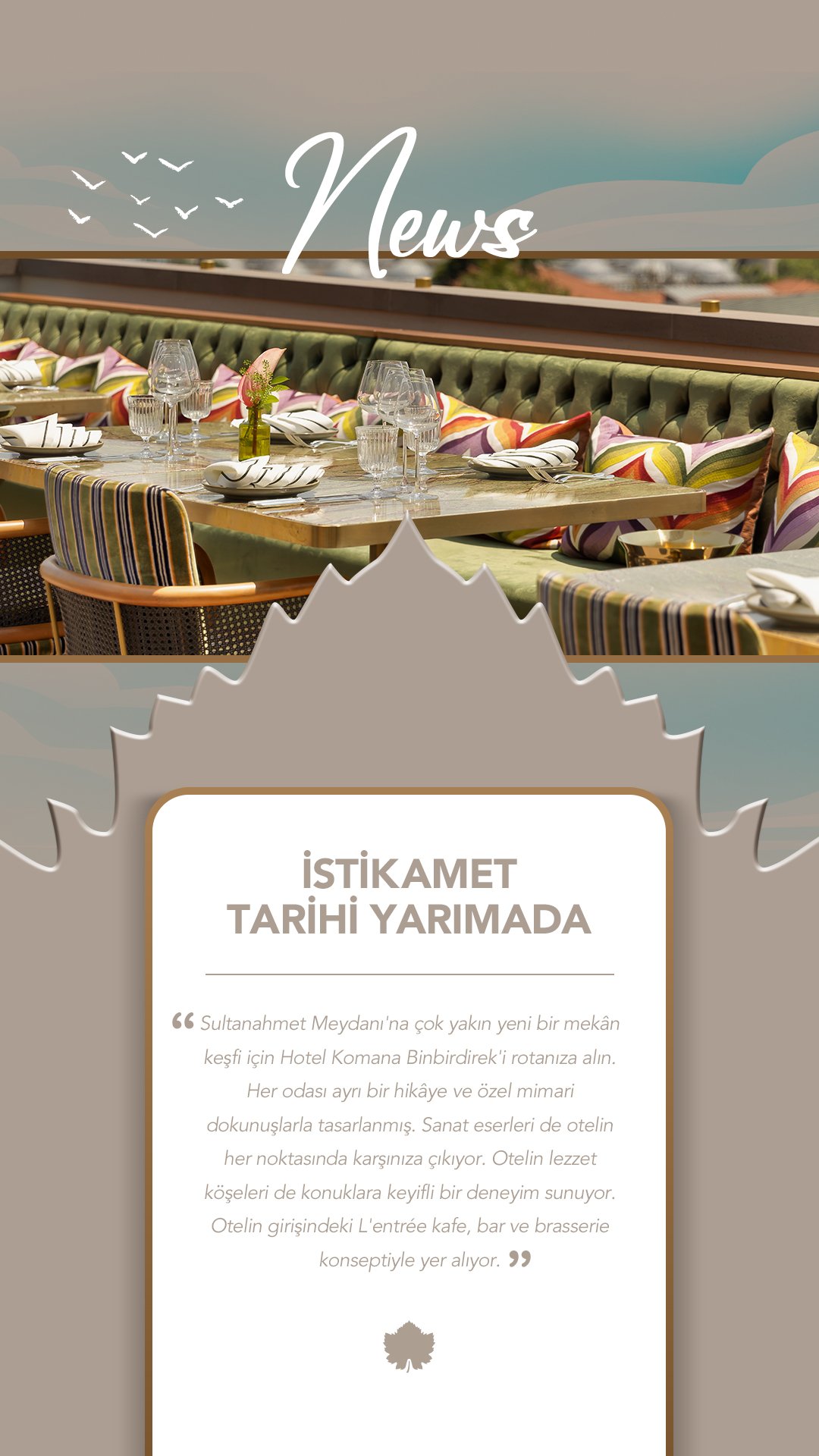 Visual for the Oksijen article Destination Historic Peninsula, showing the Sentez Restaurant terrace